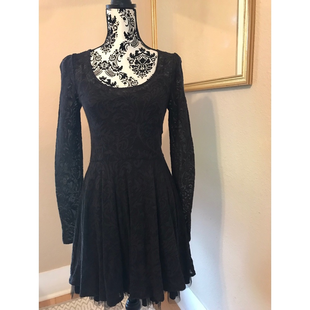 Free People Floral Lace Fit and Flare Dress